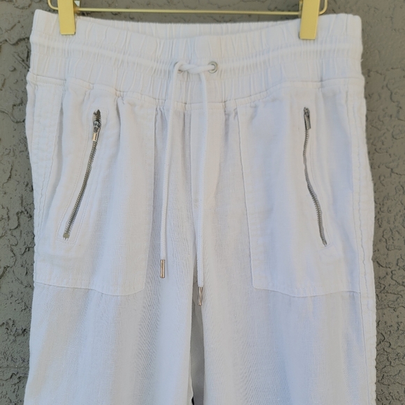 Athleta Cabo 100% Linen  Wide Leg Pants White size 6 - Picture 6 of 10